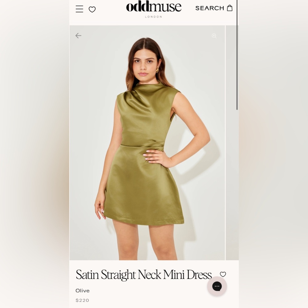 OddMuse Green satin mini dress